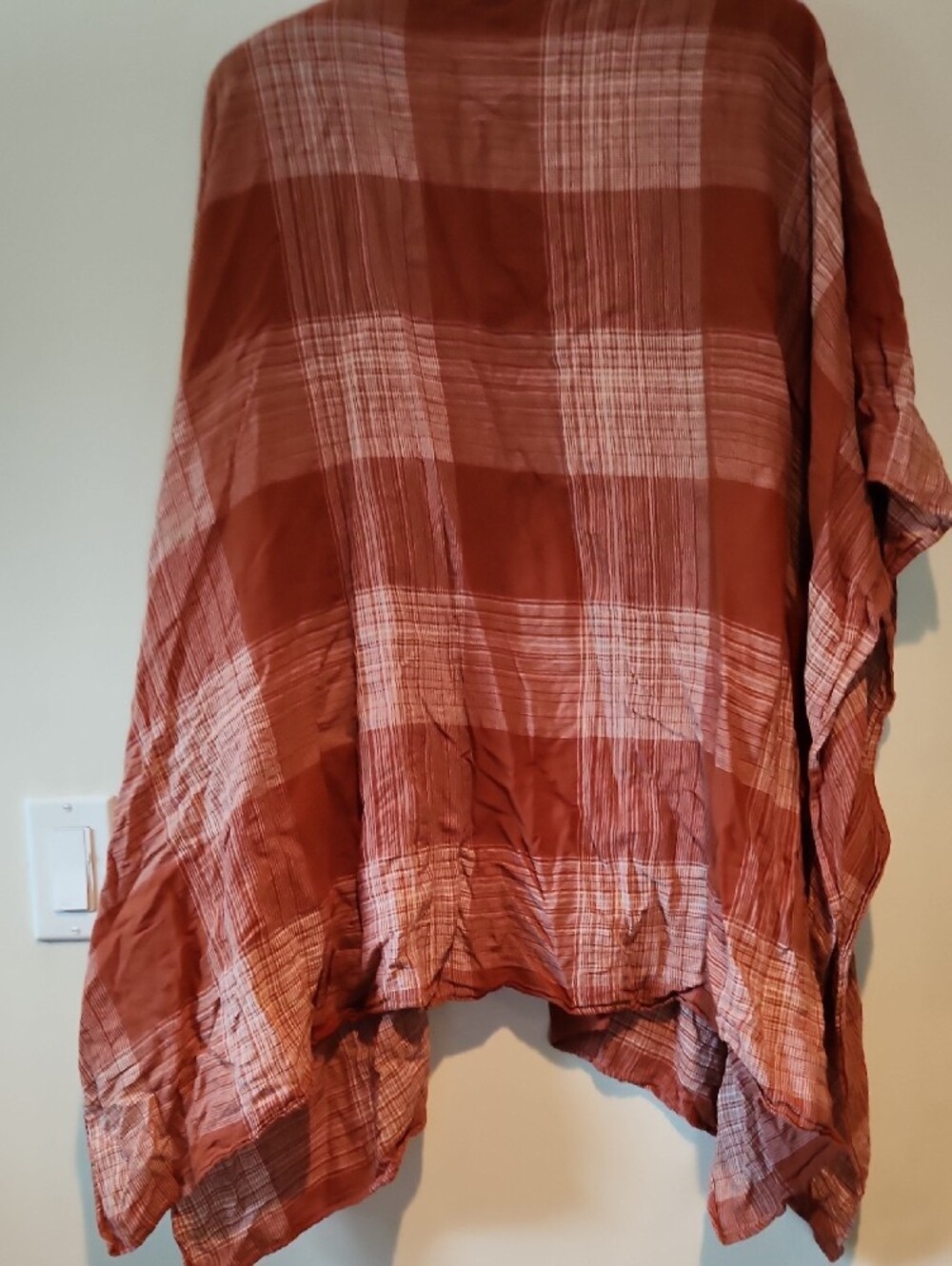 Universal Thread Rust Plaid Open-Front Kimono - Picture 5 of 5